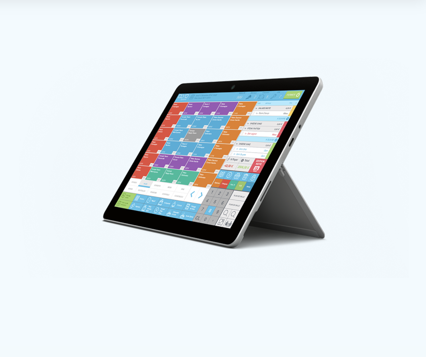 iPad Lyveon avec interface caisse et menu produit